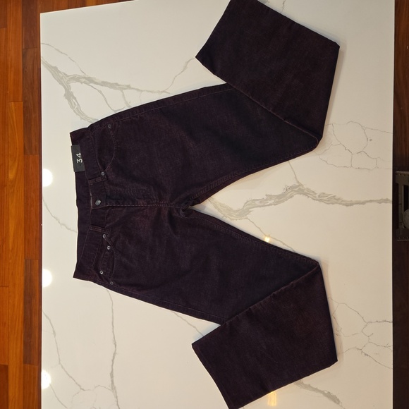 NWT Armani Exchange J66 Straight Droite Corduroy Jeans Red Black Mens Size 34 - Picture 1 of 12